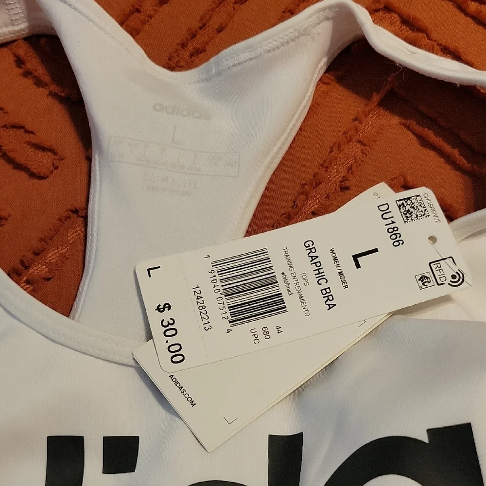 Adidas White Climalite Sports Bra - Picture 2 of 4